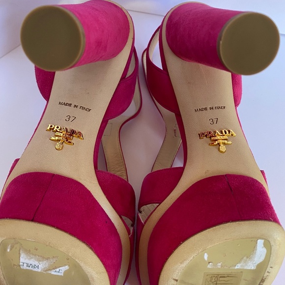 NEW PRADA PEONY SUEDE PLATFORM HIGH HEELS - Picture 11 of 15